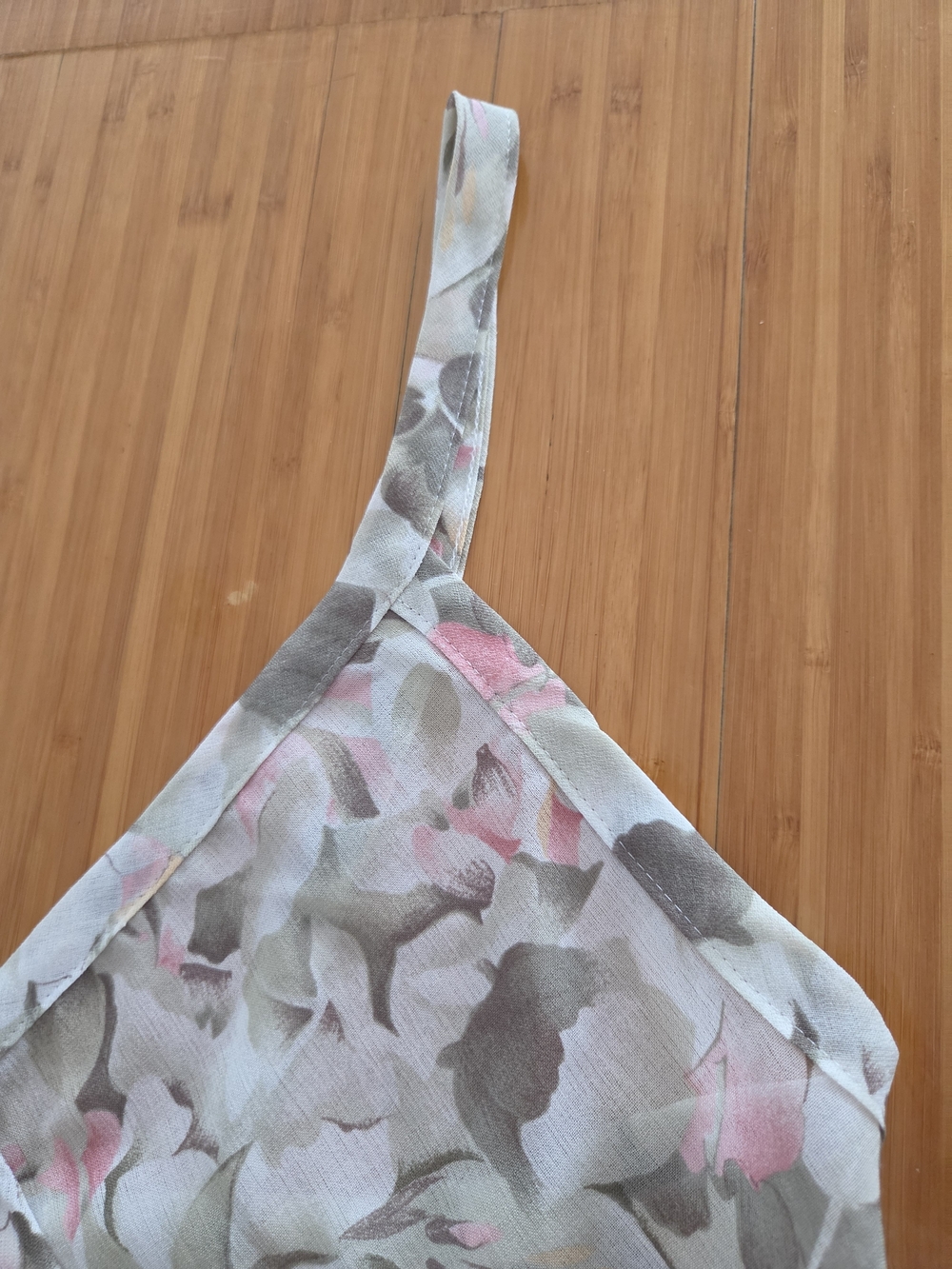Vintage Papillon Blanc Olive and Pink Floral Slip Mini Dress - Picture 14 of 14